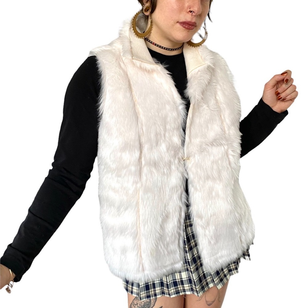 Vintage White Faux Fur Vest